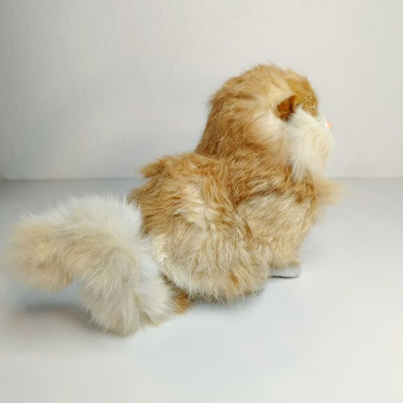 Realistic Furry Cat Figurine Decor Simulation Kitten Makes Sounds Orange/Cream - Picture 4 of 5